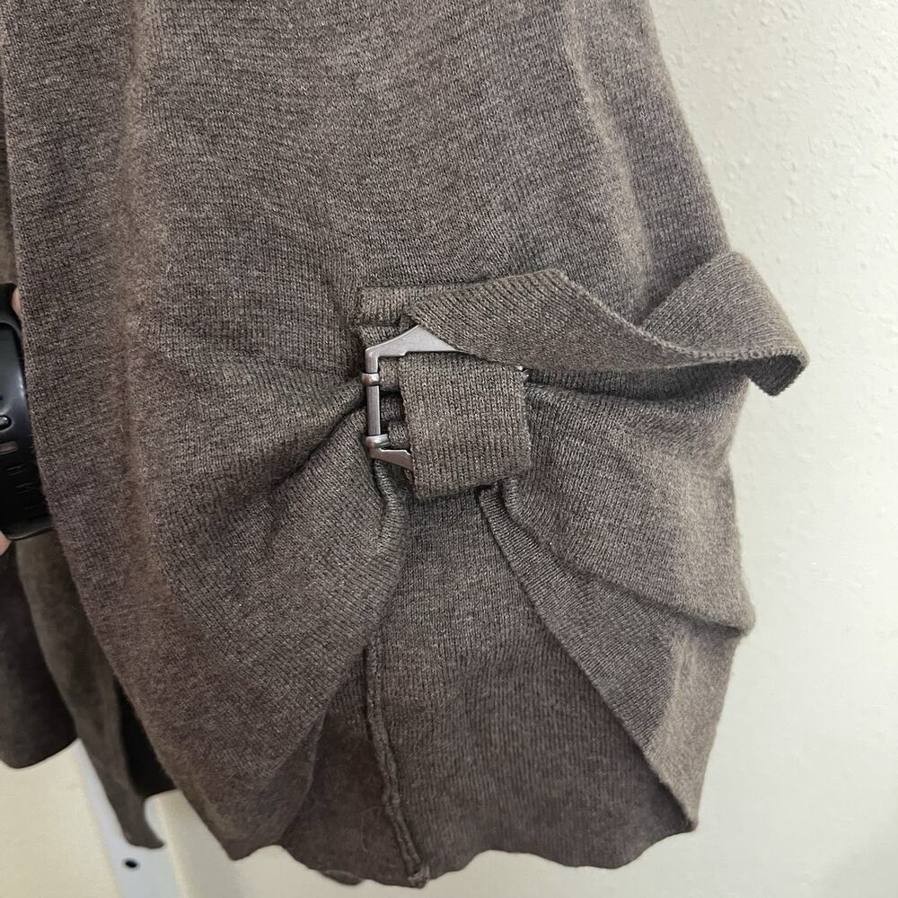 Wrap London Women’s US 12 Organic Cotton Hooded Cardigan Brown Open Front - Picture 3 of 7